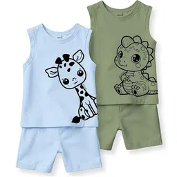 x2o Kids Selection Of 2 Pure Cotton Sleeveless T-shirt And Shorts image 5
