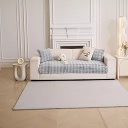 HOMETHREADS Grey Embroidered Sofa Cover image 3