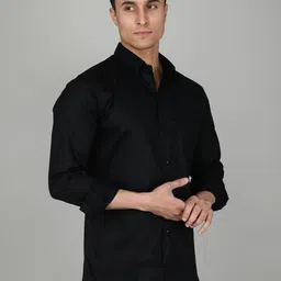 Tanip Men Spread Collar Solid Cotton Casual Shirt image 3