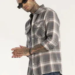 Snitch Men Smart Slim Fit Tartan Checks Opaque Checked Casual Shirt-image-81