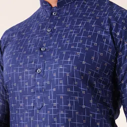 AURIK Men Printed Regular Pure Silk Kurta with Pyjamas image 2
