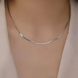 Minprice Unisex Silver-Plated Stainless Steel Minimal Chain-picture-39