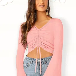 DHRUVIL IMPEX Women Ruched Fitted Crop Top-picture-31