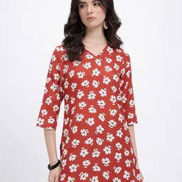 Anouk Rustic Floral Printed V-Neck Straight Kurta image 5