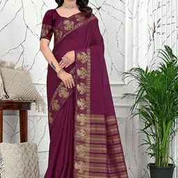 Pionex Ethnic Motifs Art Silk Handloom Banarasi Saree image 2