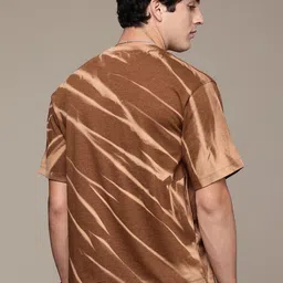 Moda Rapido Washed Effect Tie & Dyed Drop-Shoulder Sleeves Oversized Fit T-shirt image 2