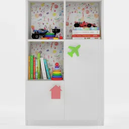 boingg! - a happy start Joy-Ride Storage Cabinet with Shelves in White Colour image 1