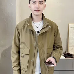 HERE&NOW Spread Collar Long Sleeves Windcheater Tailored Jacket-picture-17