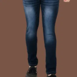 LINARIA Men Classic Slim Fit Low Distress Heavy Fade Jeans image 1