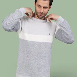 Jinfo Men Colourblocked Woollen Pullover-picture-18