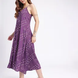 fusion by glitchez Ethnic Motifs Printed A-Line Midi Dress image 5