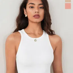 KERI PERRY Women Pack of 3 Ribbed Sleeveless Tank Crop Top-image-44