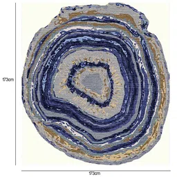 the weaver Blue Abstract Bamboo Silk 5 ft x 5 ft Hand Tufted Carpet image 2