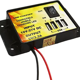electronics crafts 10/27 volt input DC mobile charger 4 USB output 5v 3.2 amp fast charger 3.2 A Bike Mobile Charger image 3