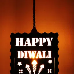 us dzire 524 Happy Diwali Ceiling Light Wooden Pendant lamp Shade (with Bulb) Handcraft Artistic Hanging Night Lamp Pendants Ceiling Lamp-picture-17