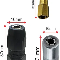epitech mart Grease Gun Adaptor 4 Jaw Golden & Silver, Golden Nozzle Manual Dispenser image 2