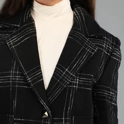 honnete 100 % Polyester Checkered Coat For Women image 5