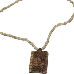 astha bhakti jewellery New Kanthi Mala Bageshwar Dham Hanuman ji Kanthi Mala Tulsi kanthi Wood Pendant Set image 3