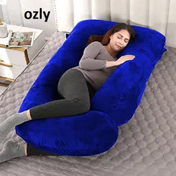 ozly ultra soft j shaped pillow Microfibre, Polyester Fibre Solid Pregnancy Pillow Pack of 1-picture-13