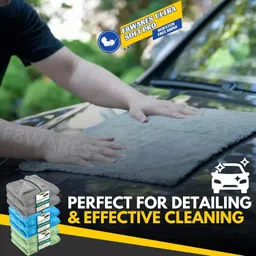 f8wares Microfiber Cloth for Car-Absorbent Car Cleaning Cloth Edgeless 550 GSM 40X40 cm Wet and Dry Microfiber Cleaning Cloth image 4