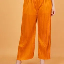 mast & harbour Women Regular Fit Yellow, Grey Polyester Trousers image 2