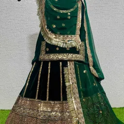 bherva tex Embroidered Semi Stitched Rajputi Poshak image 2
