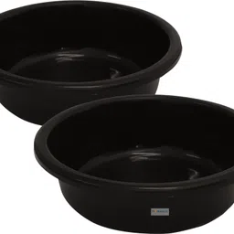 Plastic Multiuses Plastic Knead Dough Basket/Basin Bowl 6 Ltr- Pack of 2 (Black) Storage Basket-image-51