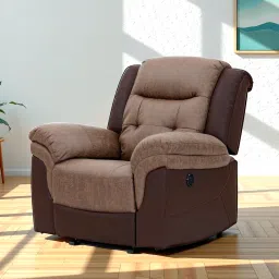 royaloak Atlanta Motorised 1 Seater Recliner With Usb Charging Port In Brown Color image 1