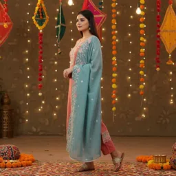 fashionwear Cotton Silk Blend Women Churidar image 2