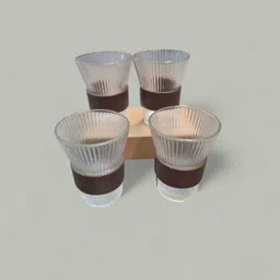 rishav handicraft Premium Ribbed Glass Jug Set with 4 Glasses Jug Glass Set image 2