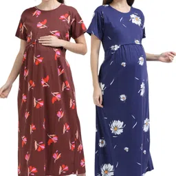 yazhini Women Maternity/Nursing Nighty-picture-25