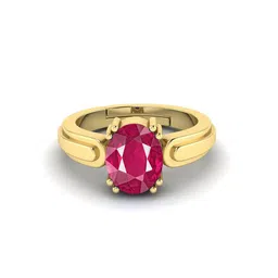 RRVGEM Gold Plated 5.25 Ratti 5.00 KT Ruby Adjustable Ring-picture-13