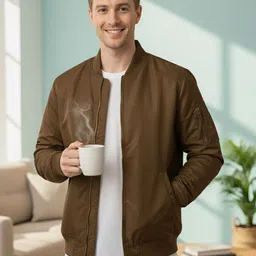 Mast & Harbour Men Shawl Collar Long Sleeves Bomber Jacket-picture-39