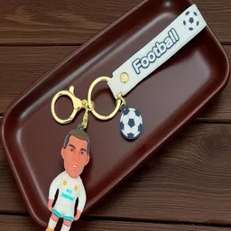 ADOREAL Pack Of 2 White Red Jersey Keyring Ronaldo Keychain image 2