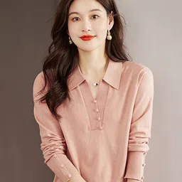 StyleCast Women Cotton Long Sleeves Shirt Collar Cardigan Sweaters-picture-23