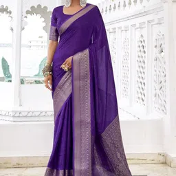 LOOKNBOOK ART Ethnic Motifs Zari Poly Chiffon Heavy Work Saree-picture-7
