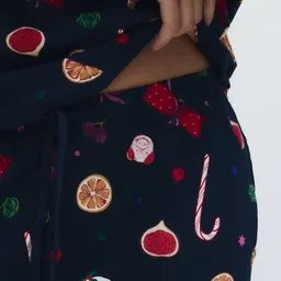 Marks & Spencer Graphic Printed Long Sleeves Pure Cotton T-shirt With Pyjamas image 5