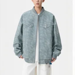 Mast & Harbour Men Mandarin Collar Self Design Bomber Jacket image 3