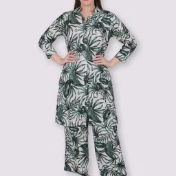 NAMO 9 Printed Shirt Collar Tunic With Palazzos Co-Ords-picture-40