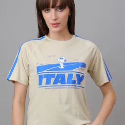 Free Authority Printed Pure Cotton Round Neck Tshirt-image-68