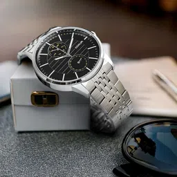 QORUM INDIA Verve Men Dial & Bracelet Style Straps Analogue Watch G136 VERVE-Black image 4