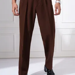 HIGHLANDER Men Solid Regular Fit Formal Trousers-image-70