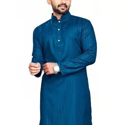 Krudha Creations Men Striped Thread Work Kurta image 5