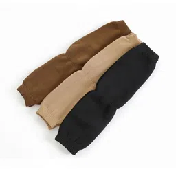 Infispace Unisex Pack Of 3 Ribbed Knit Design Knee-Length Leg Warmer Woollen Socks-picture-33