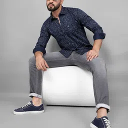 COBB Men Slim Fit Opaque Printed Casual Shirt-picture-43