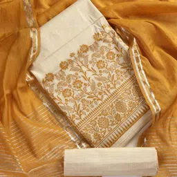 Swtantra Floral Woven Design Zari Unstitched Dress Material-picture-18
