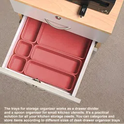 Aura Pink 16 Pieces Interlocking Desk Drawer Organizers image 4