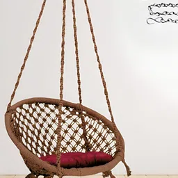 Swingzy Brown Round Shaped Hammock Swing With Cushion-image-89