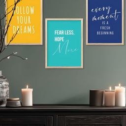 Kotart Brown & Navy Blue 3 Pieces Motivational Wooden Wall Arts-picture-20