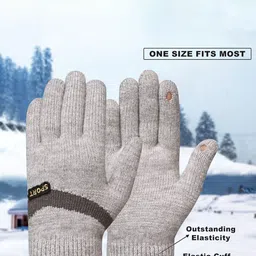 LOOM LEGACY Women Patterned Winter Wear Touchscreen Gloves image 2